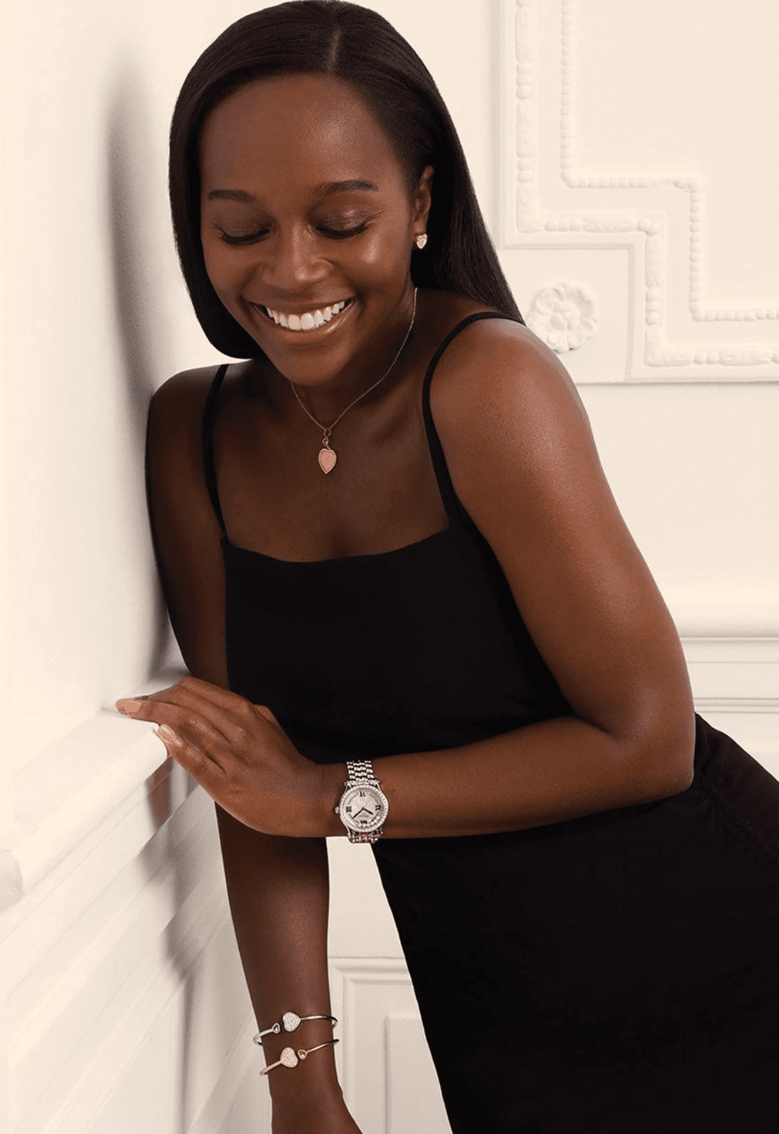 Aja Naomi King's wears her happiness