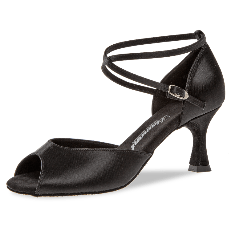 Ladies dance shoe Mod. 017 for Latin in black satin