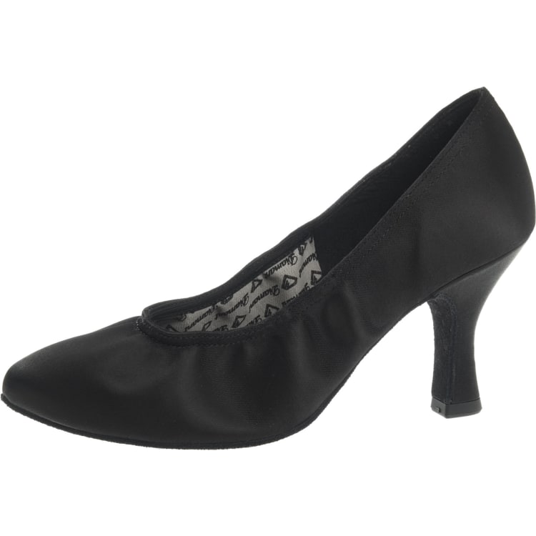 Black satin pumps 2 inch heel hotsell