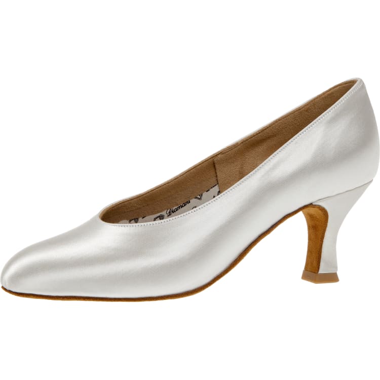 Ladies dance shoe Mod. 072 for Standard in white satin