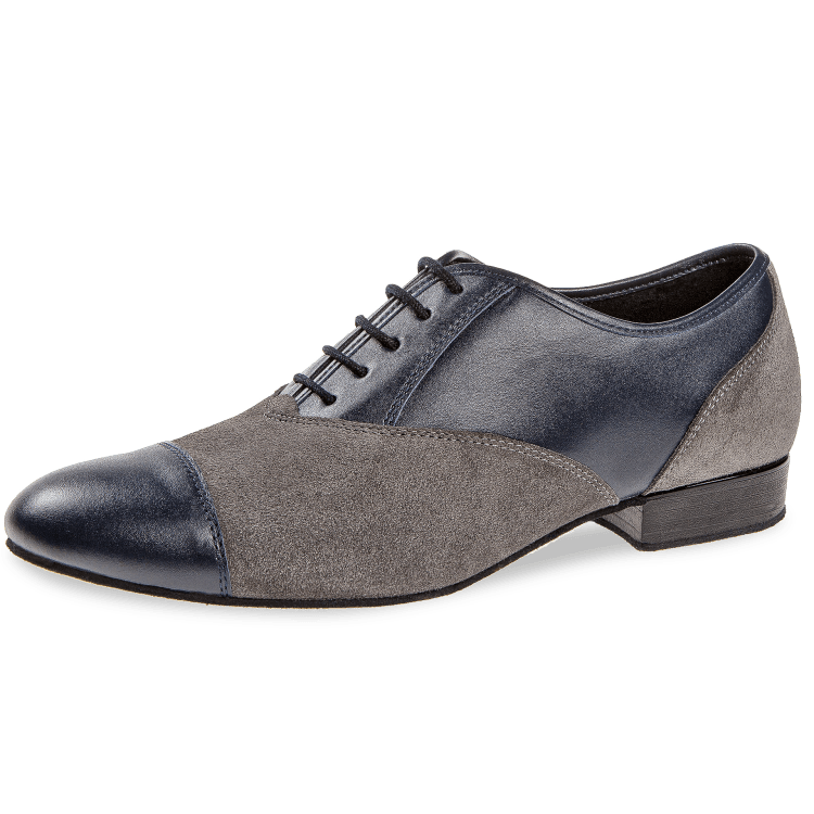 Herren-Tanzschuh / Grau Velourleder / Mod. Standard für in Leder Blau 077