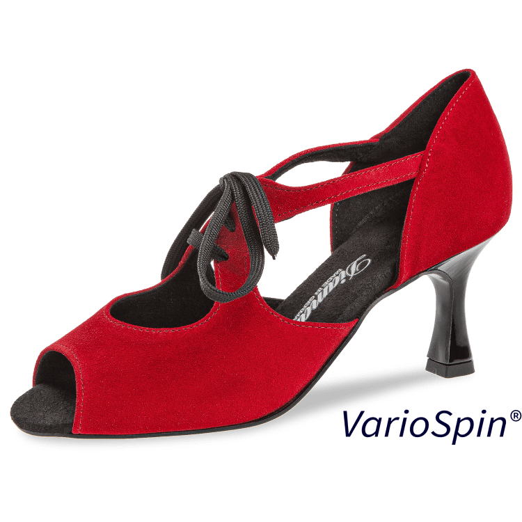 in / / Lack Velourleder für Schwarz Damen-Tanzschuh Rot 190 Mod. Latein