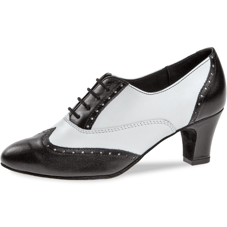 Ladies dance shoe Mod. 063 for Standard in black white leather