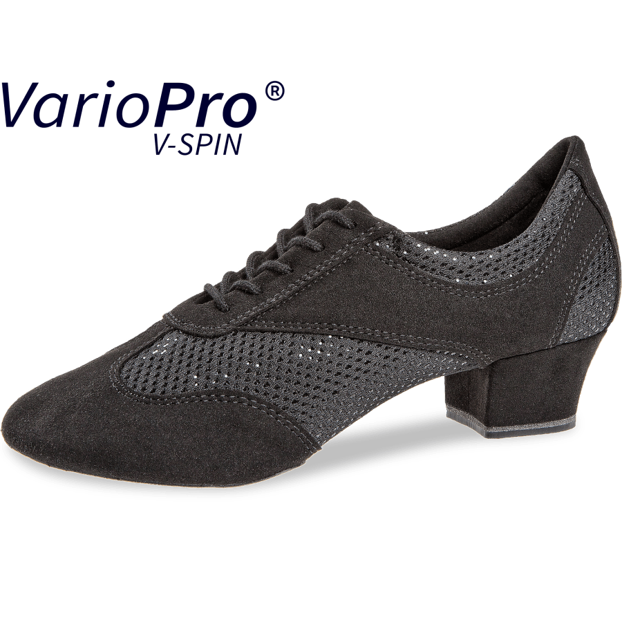 Ladies dance shoe Mod. 188 for Trainer in black microfiber / glitter