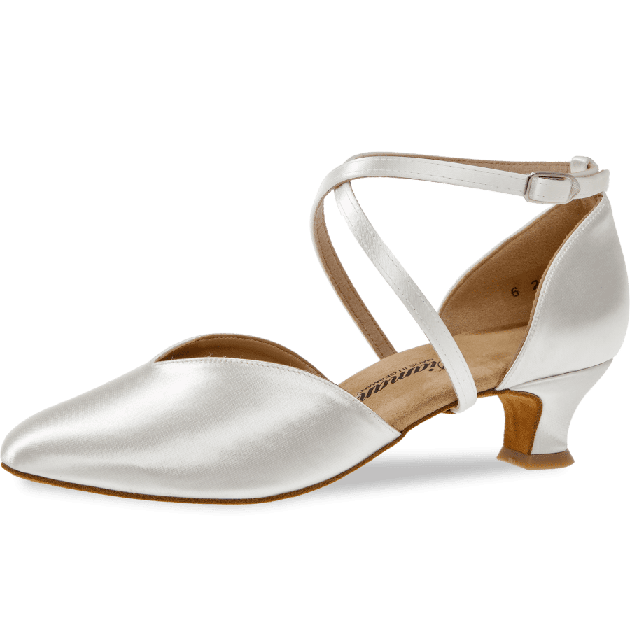 white satin dance shoes