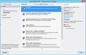 Nuget JSON.net