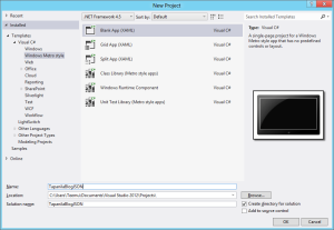 Creating Blank Metro Project Json