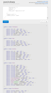 Json to CSharp