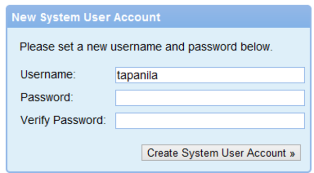 Creating new system user account