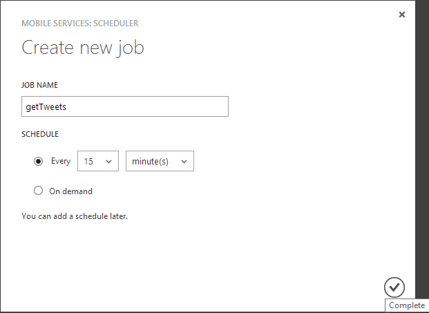MobileServiceCreateScheduledJob
