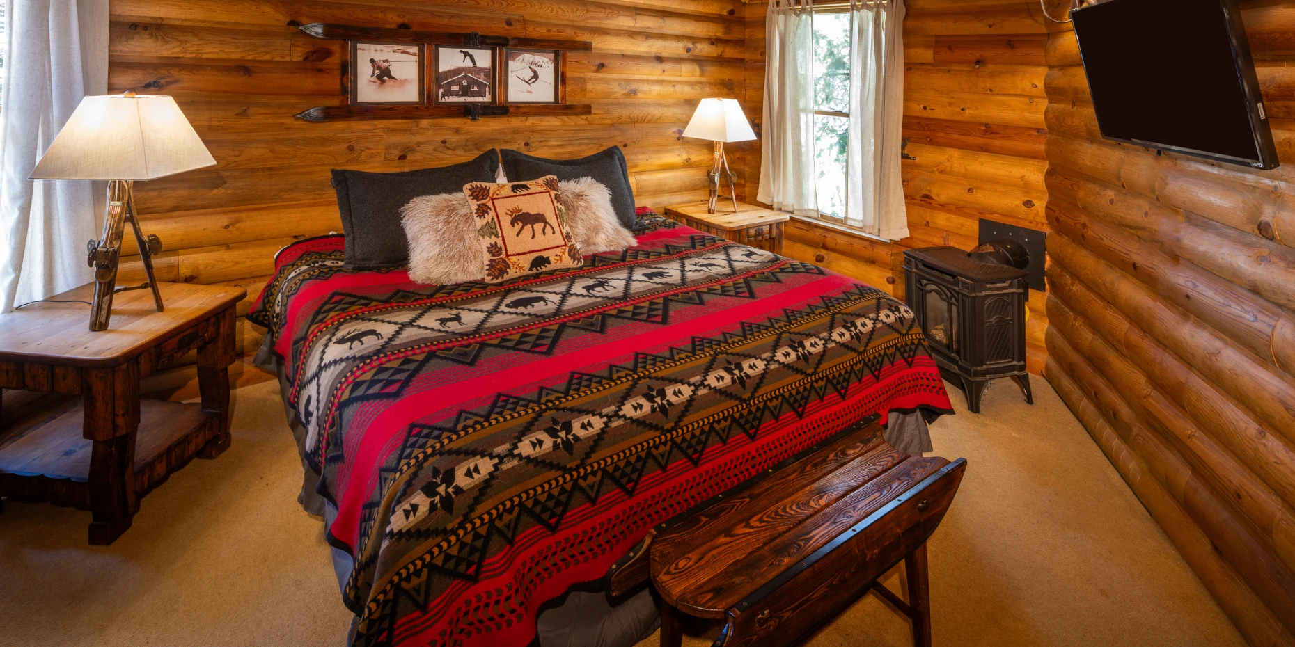 Taos Mountain Chalet master bedroom