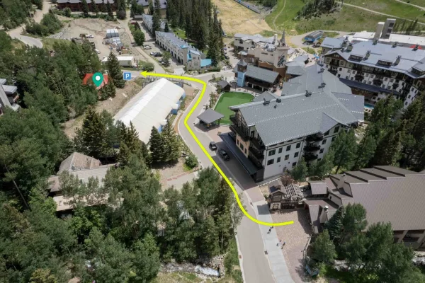 Map showing directions to the Mountain Chalet