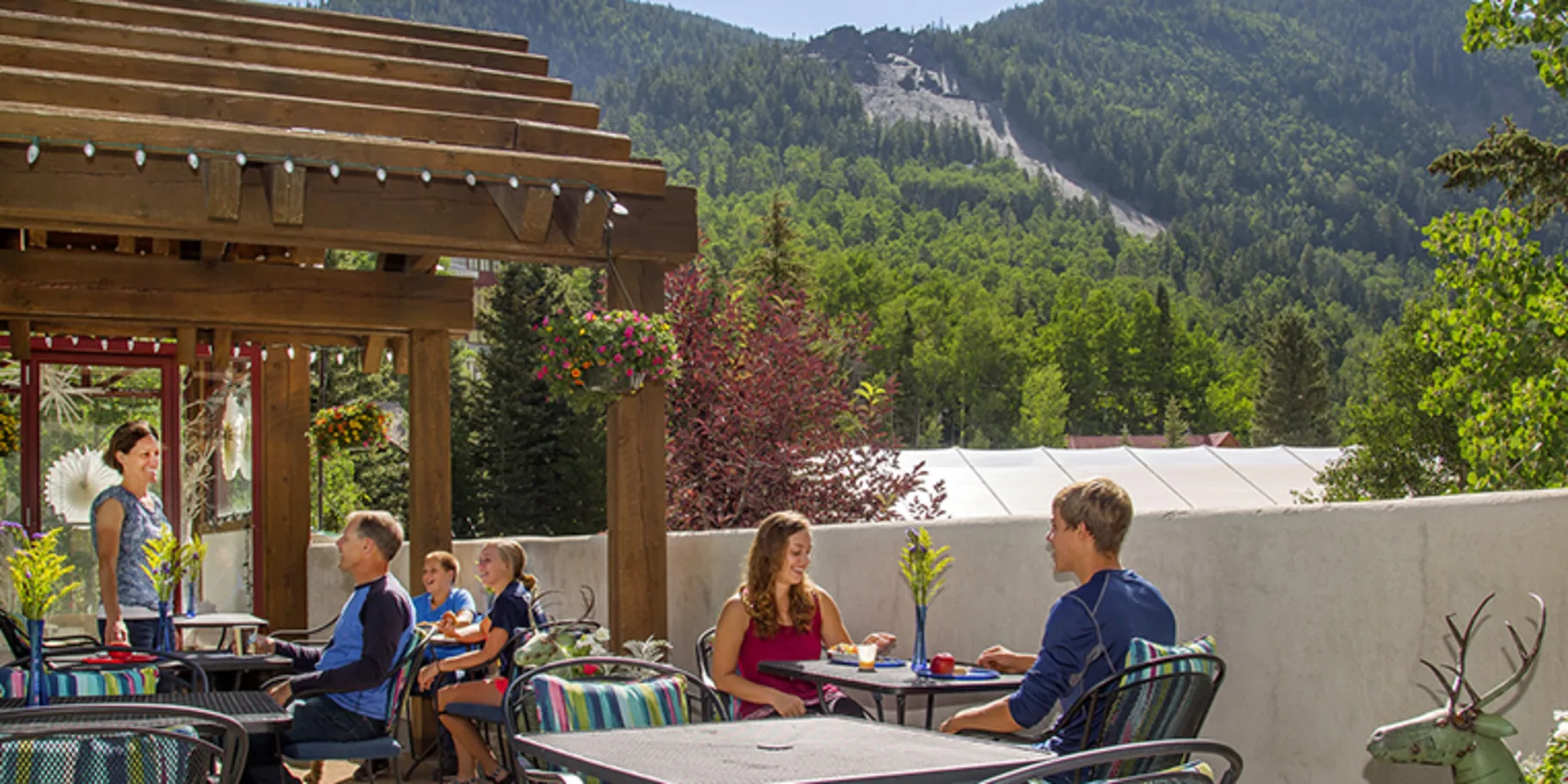 Alpine Village Suites summer patio