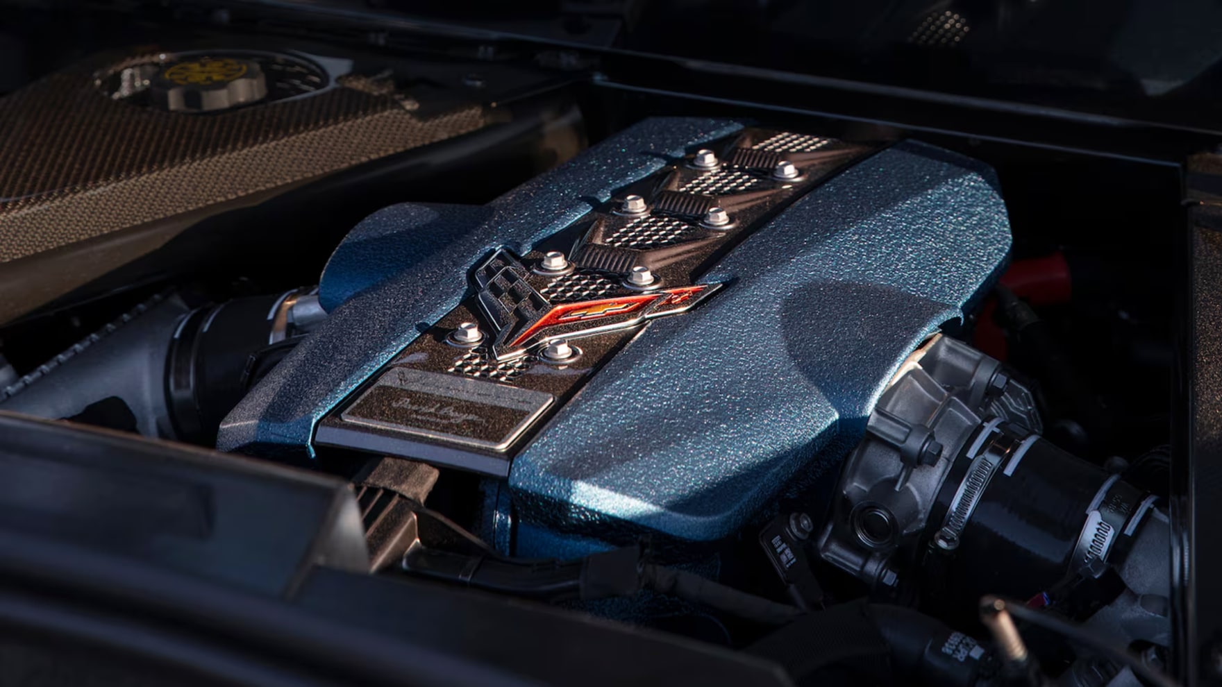 The 1,064 hp 5.5L LT7 twin-turbocharged V8 engine in the 2026 Corvette ZR1