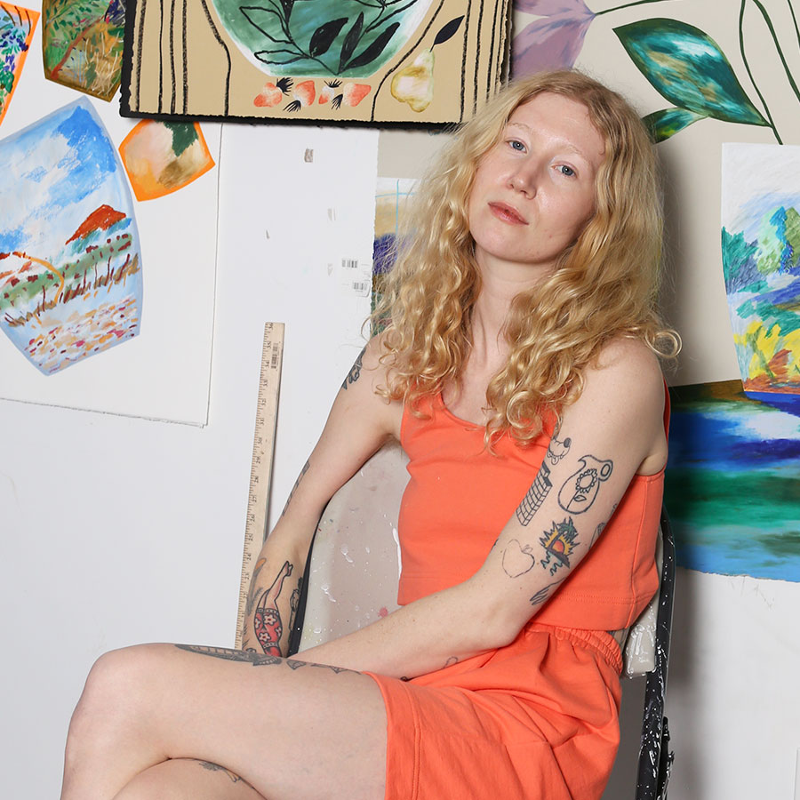 Laura Burke artist studio large abstract
