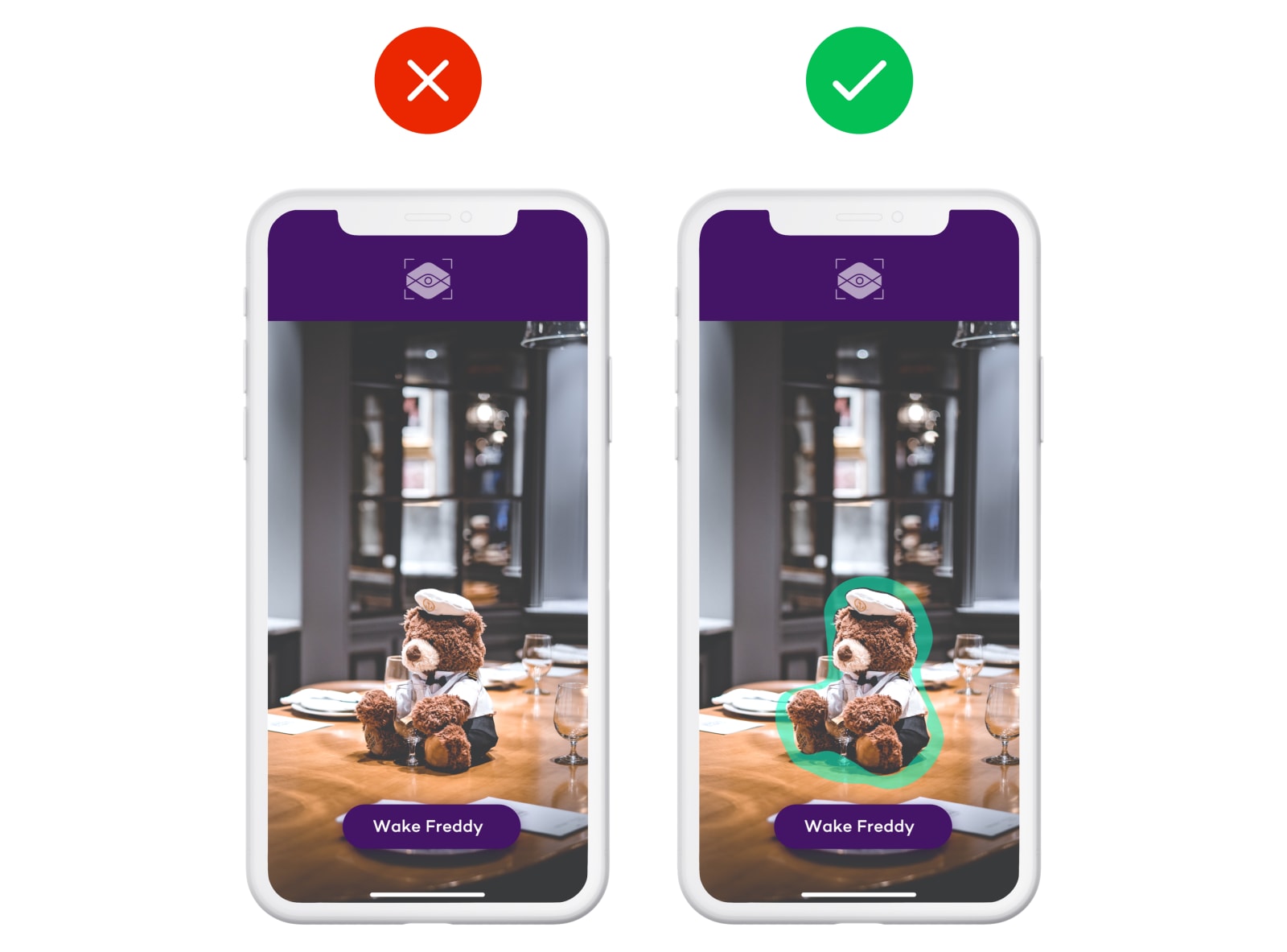 An example of problems caused not differentiating virtual objects from real ones when using augmented reality - What is augmented reality and how to apply it to mobile by tapptitude