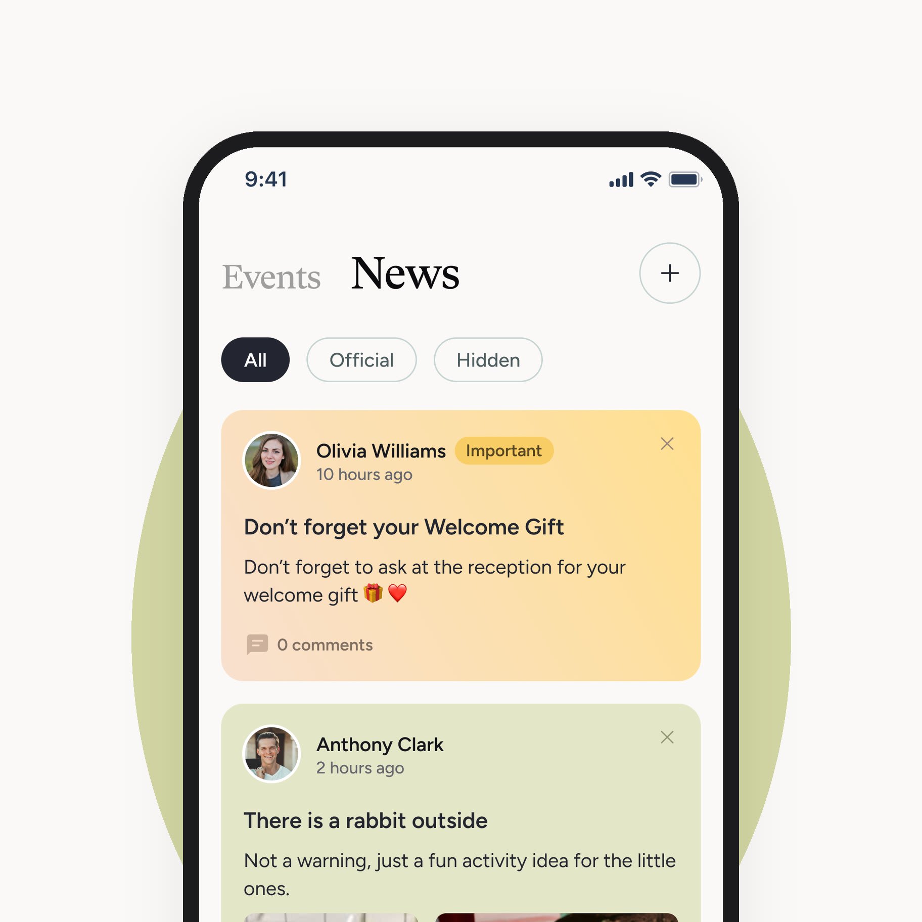 The news tab with an important welcome gift announcement