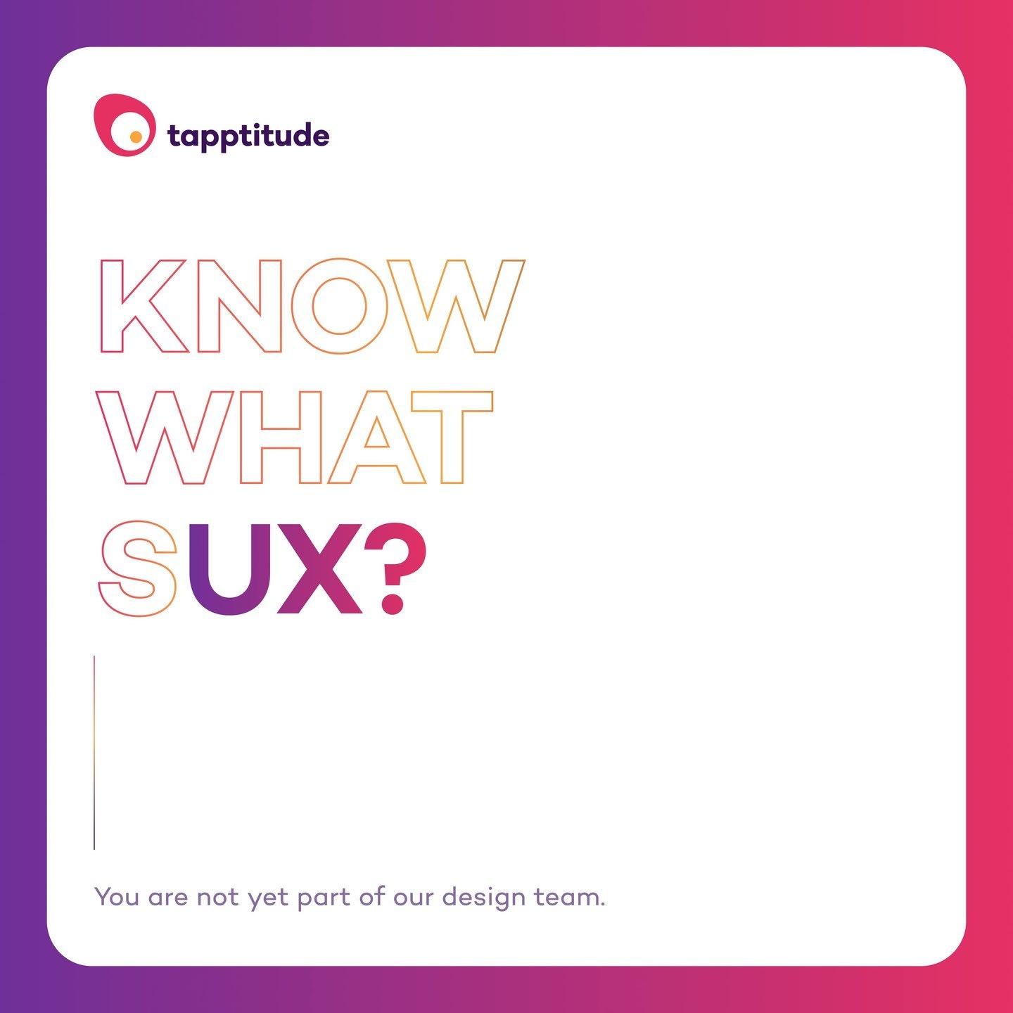 Tapptitude is on the hunt for a part-time UX/UI Designer who can groove through wireframes and interfaces like a pro. If you’ve got a knack for blending user needs with aesthetic brilliance and can keep the user experience as smooth as a well-tuned bassline, you might just be the design maestro we’re looking for. Check out our job posting in the link in the bio.

#tappsquad #productdesigner #jobsInCluj