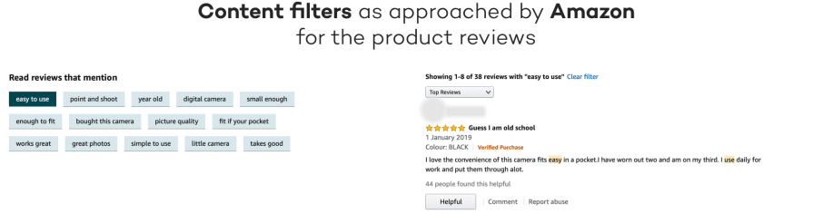 Amazon's take on content filters