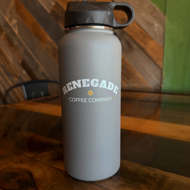 A gray 32 oz Renegade insulated flask