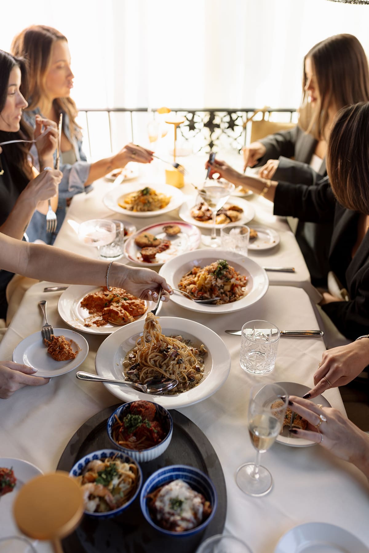 A private dinner spread at Nino's