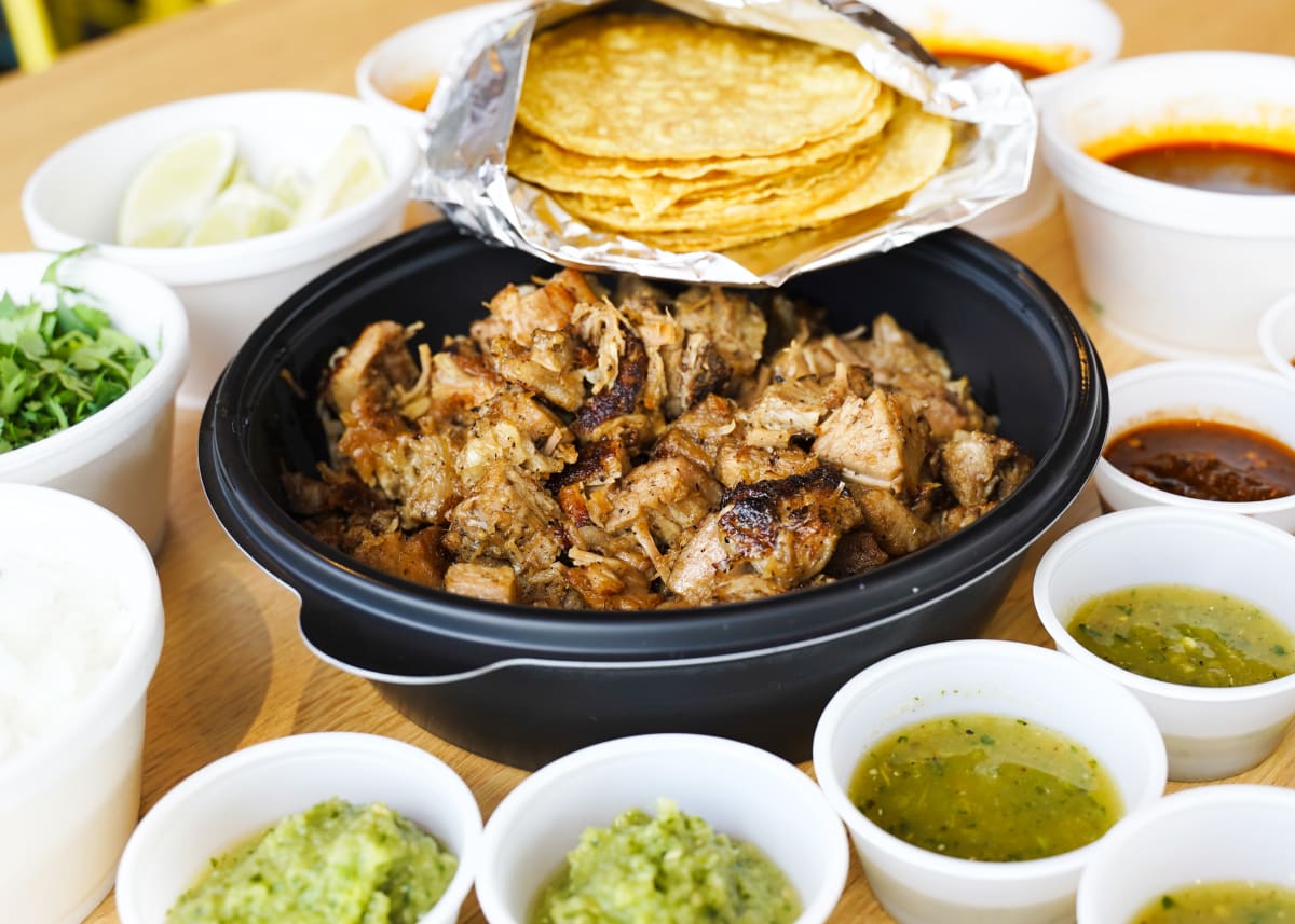 Carnitas by the pound at La Calle Tacos