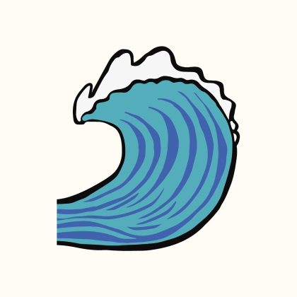 Mother's Cantina breaking-wave mark