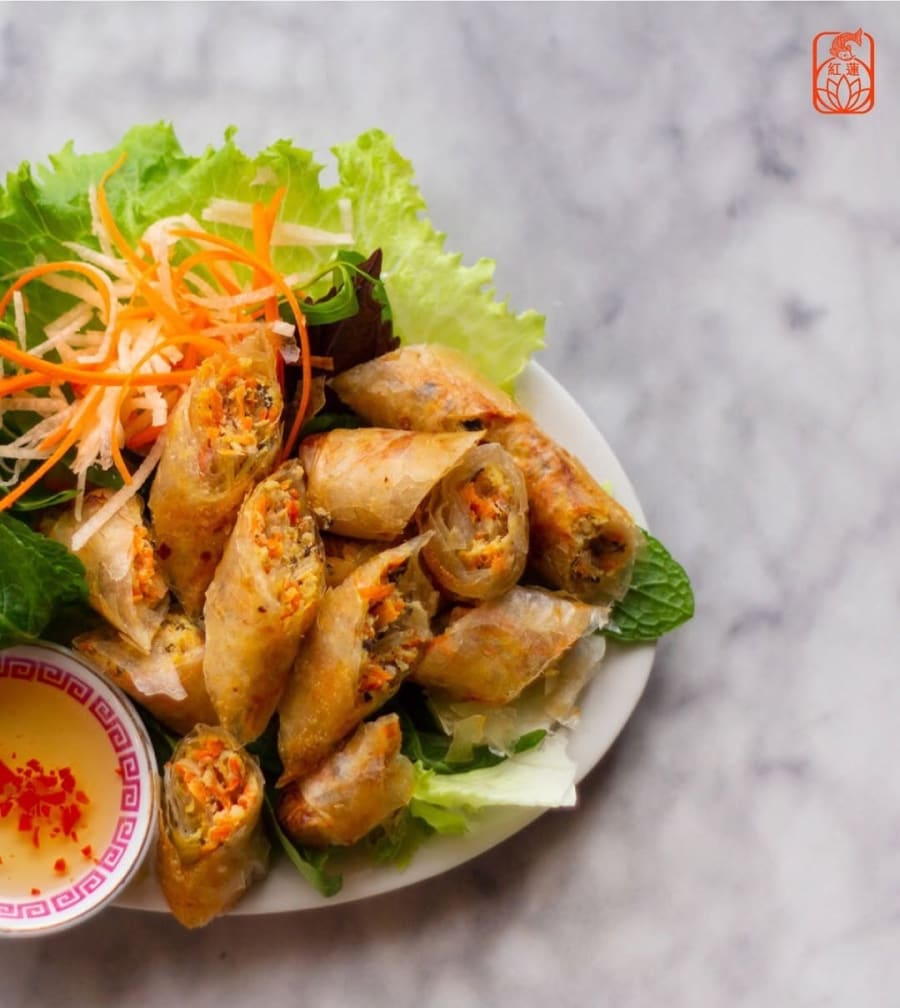 Cha Gio egg rolls with fresh greens