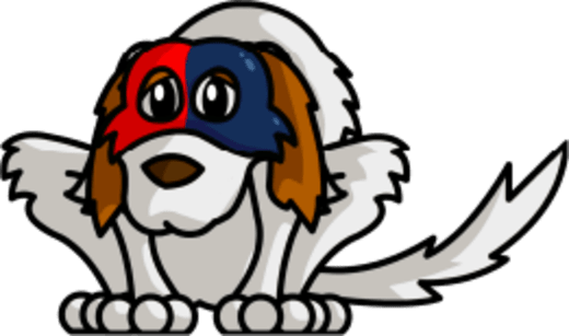 The La Calle street dog in a lucha libre mask