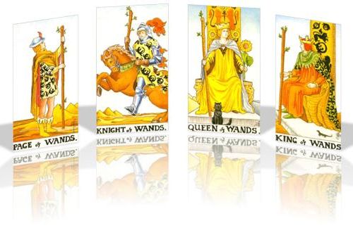 universal rider waite smith tarot wands court cards