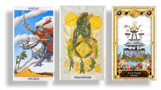 tarot court cards knights and prince of swords