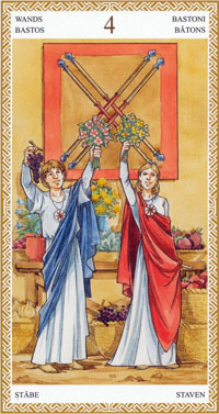 lo scarabeo tarot four of wands