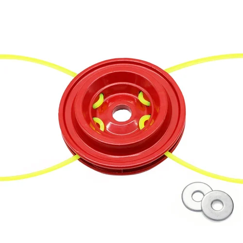 Universal Heavy-Duty Red Aluminum Trimmer Head with 4 Durable Lines