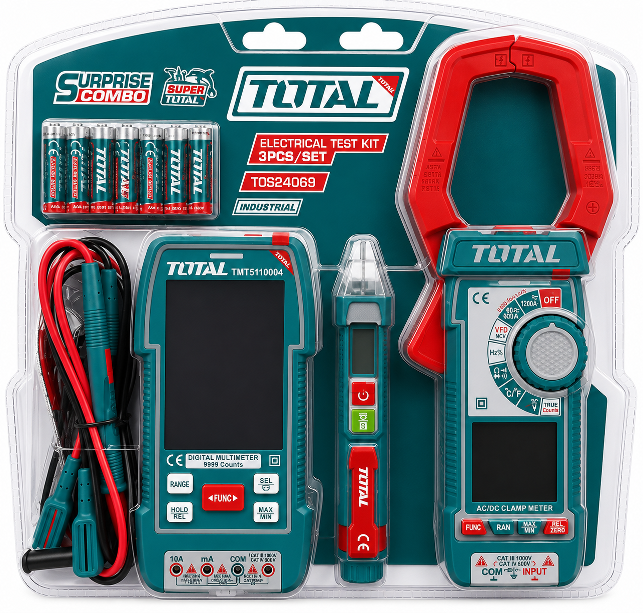 TOTAL TOS24069 Electrical Test Kit 3PCS/SET