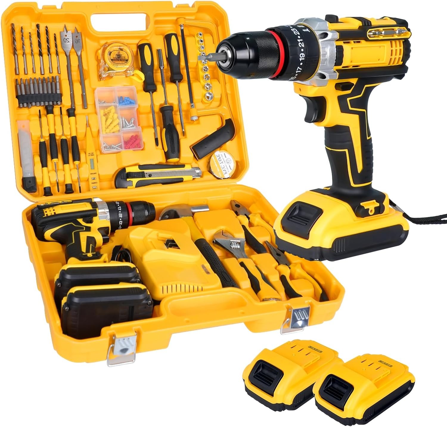 DEWALT Tools Box With 36V Drill Machine - 47PCS