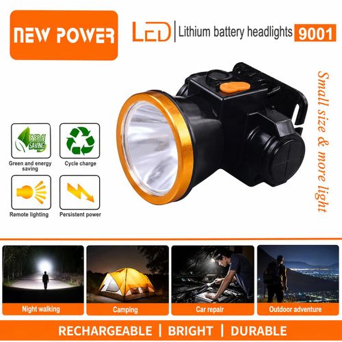 New Power LED Rechargeable Headlight 9001