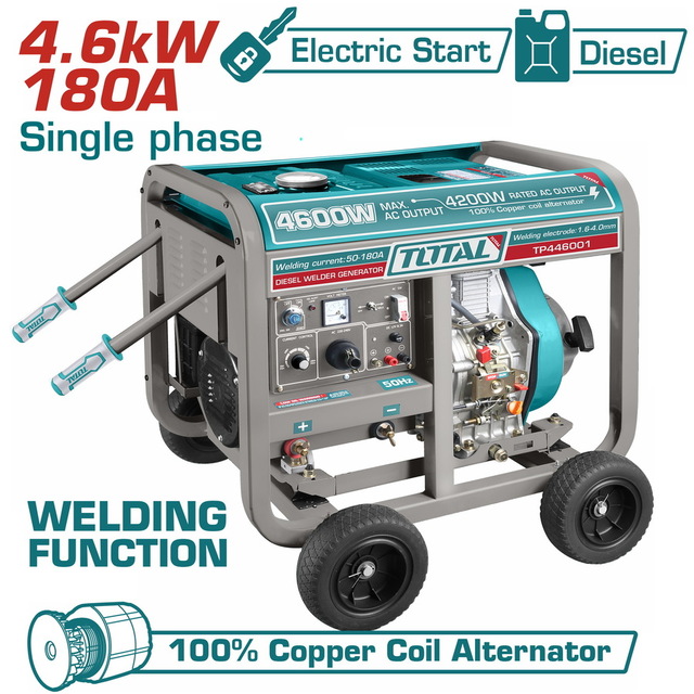 TOTAL Diesel Generator and Welder 4600W / 50-180A (TP446001)