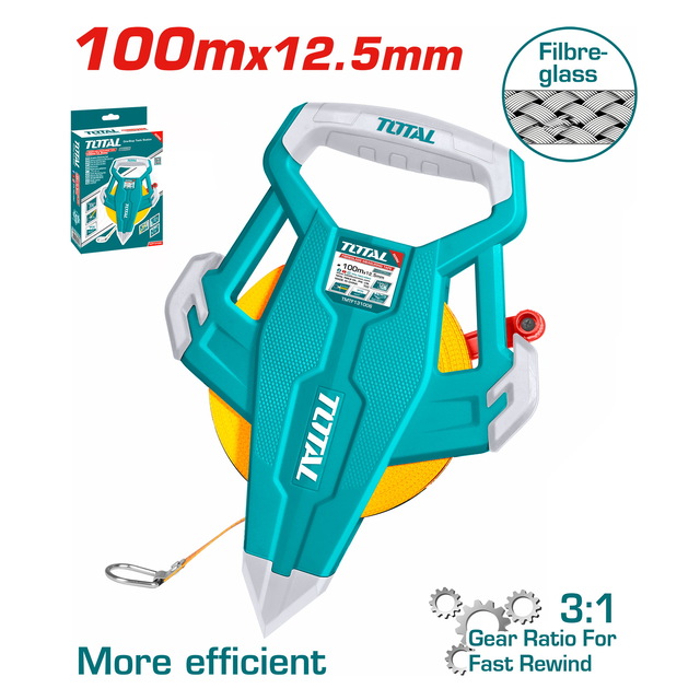 TOTAL Fibreglass Measuring Tape 100m (TMTF131006)