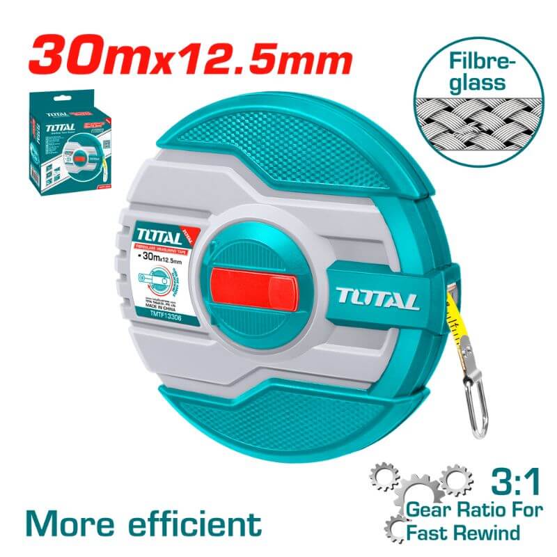 TOTAL Fiberglass Measuring Tape 30M (TMTF12306)