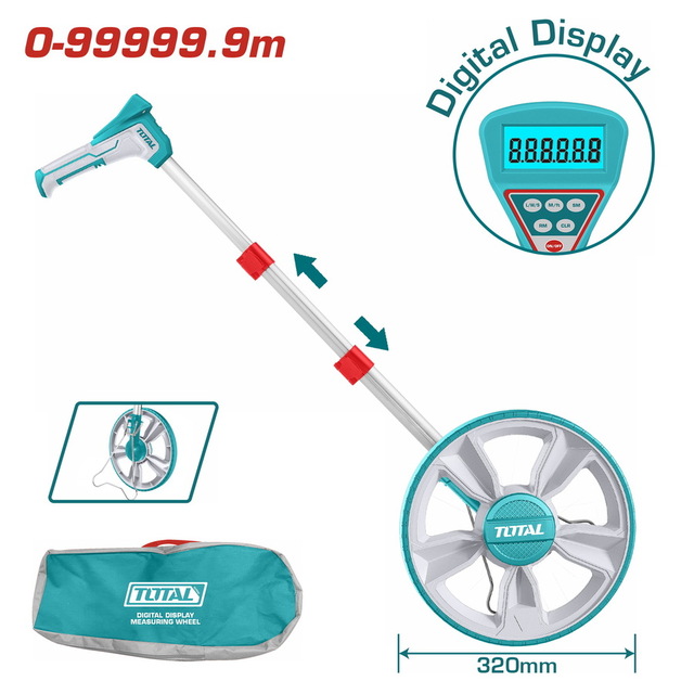 TOTAL Digital Display Measuring Wheel 10,000m