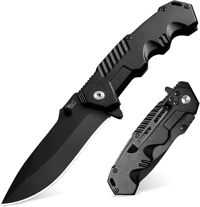 Pocket Knife for Men, Folding Knife with Clip, EDC Pocket Knife with Flipper Open and Liner Lock