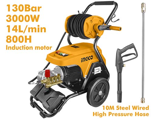 INGCO Industrial High Pressure Washer 130Bar 3000W-HPWR30008P