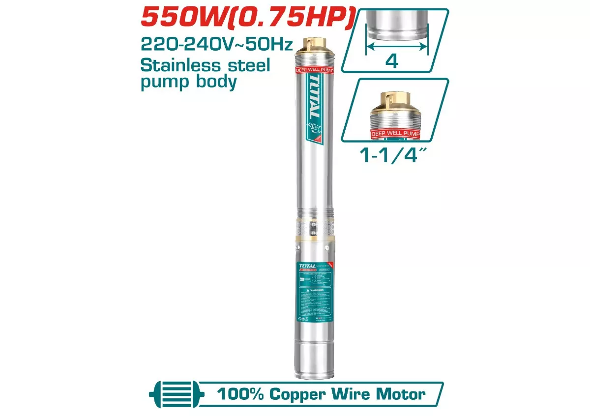 TOTAL TWP55501 4" Deep Well Submersible Pump