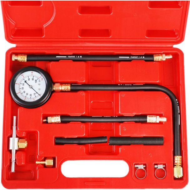 9PCS Petrol Engine Cylinder Compression Tester Kit