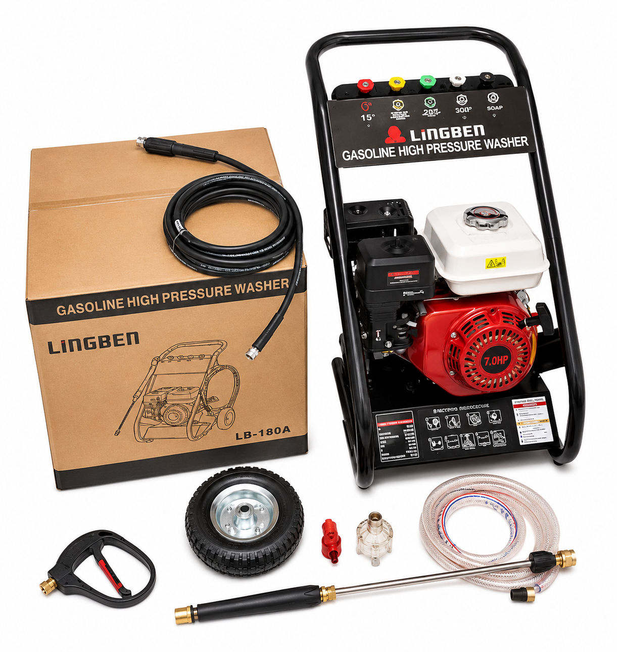 Lingben LB-180A 7HP Gasoline High Pressure Washer