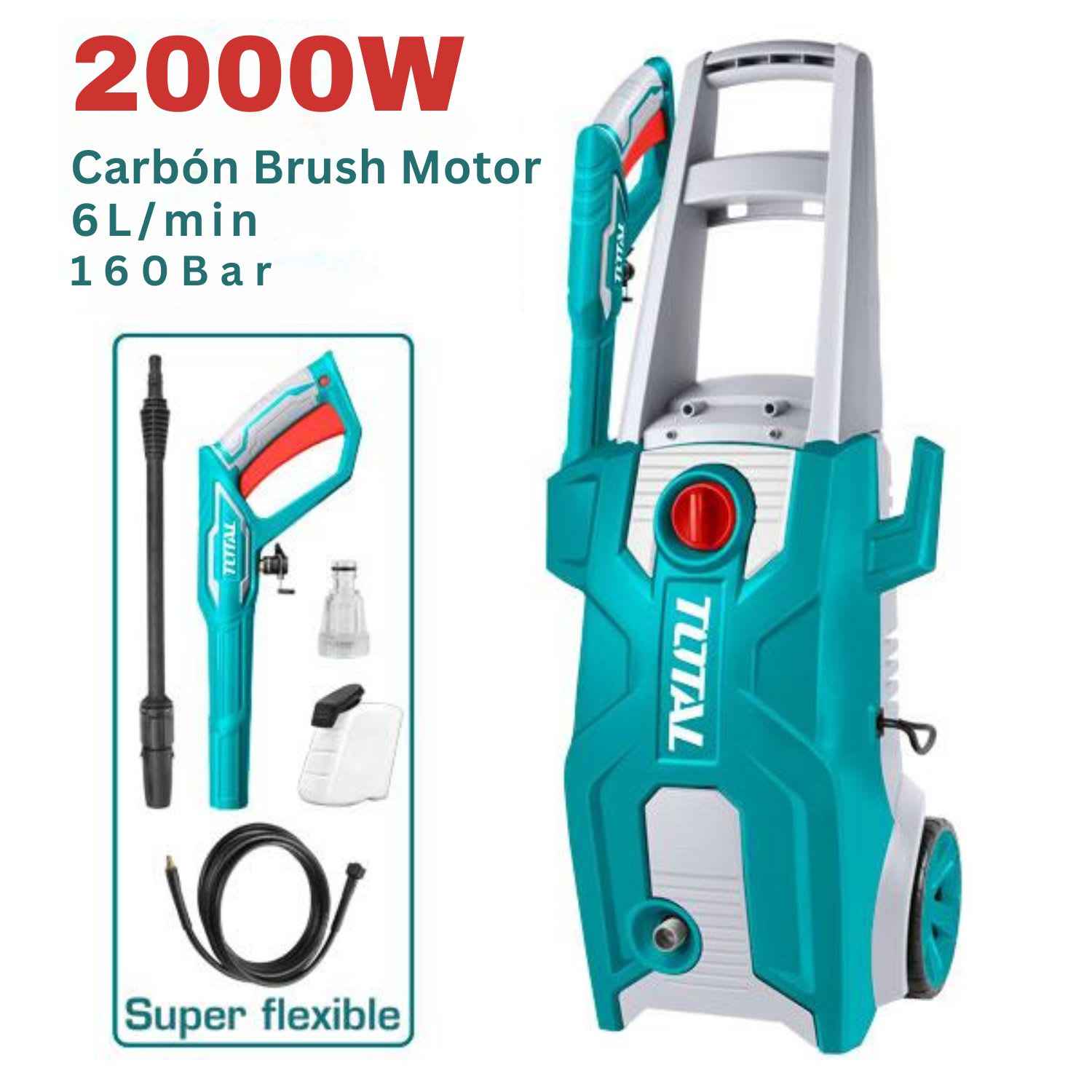 TOTAL High Pressure Washer 2000W (carbon brush) - TGT11376
