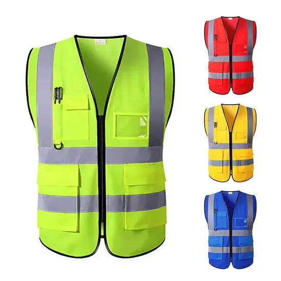 High Visibility Reflective Safety Vest For Traffic And Industrial With Pocket
