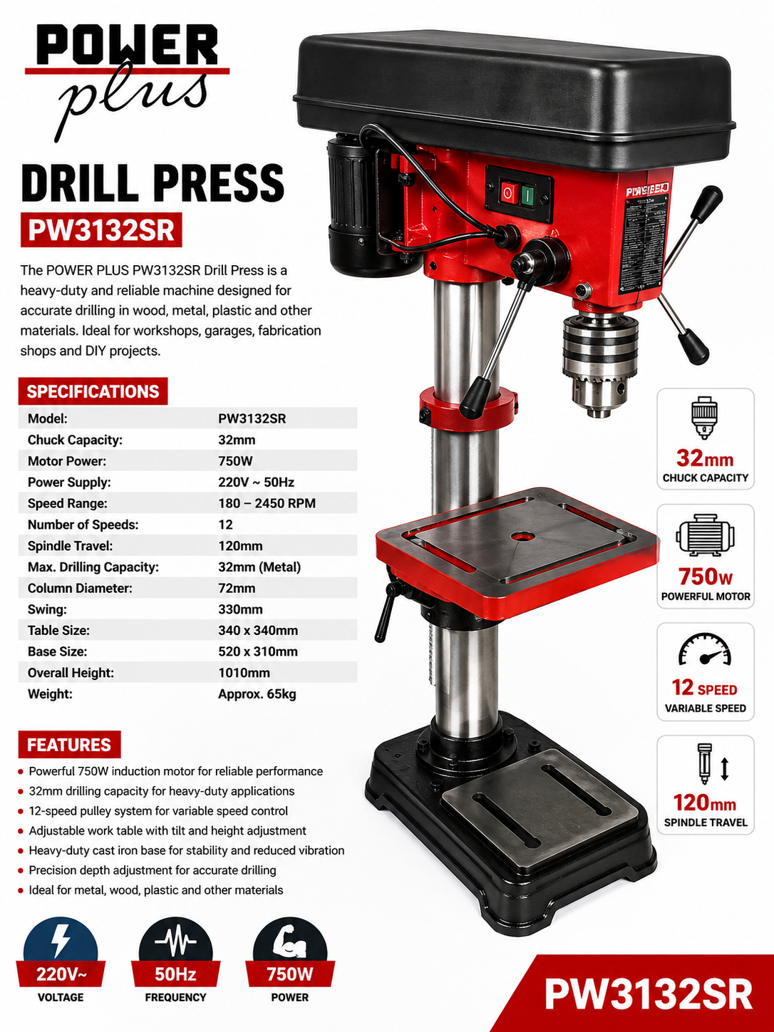 Power Plus 32mm Drill Press