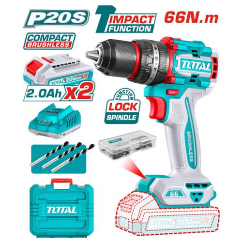 TOTAL Brushless Cordless Impact Drill 66Nm (TIDLI20668)