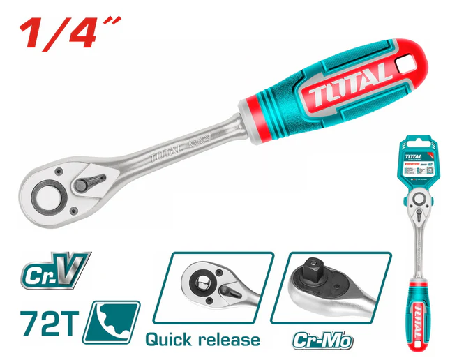 TOTAL Ratchet Handle 1/4" (THT106146) Wrench